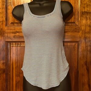 LOFT Blue & White Striped Tank Top